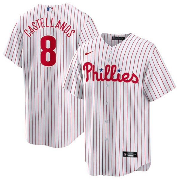 Youth Philadelphia Phillies #8 Nick Castellanos White Cool Base Stitched Baseball Jersey